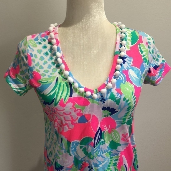 Lilly Pulitzer Etta dress XXS Multi Raise the Bar 007586 pink blue green New - Picture 3 of 8